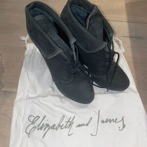 Elizabeth and James wedge lace up bootie